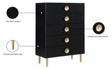 Zayne Contemporary Engineered Wood Chest with Gold Accents for Modern Home Décor and Style