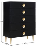 Zayne Contemporary Engineered Wood Chest with Gold Accents for Modern Home Décor and Style