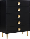 Zayne Contemporary Engineered Wood Chest with Gold Accents for Modern Home Décor and Style