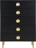 Zayne Contemporary Engineered Wood Chest with Gold Accents for Modern Home Décor and Style