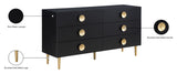 Zayne Engineered Wood Contemporary Dresser with Elegant Gold Accents for Modern Home Décor