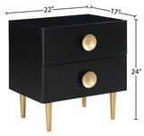 Zayne Contemporary Night Stand with Brushed Gold Legs – Elevate Your Modern Décor Effortlessly