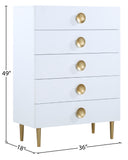 Zayne Contemporary Engineered Wood Chest with Gold Accents for Modern Home Décor and Style