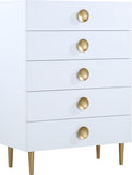 Zayne Contemporary Engineered Wood Chest with Gold Accents for Modern Home Décor and Style