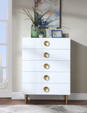 Zayne Contemporary Engineered Wood Chest with Gold Accents for Modern Home Décor and Style