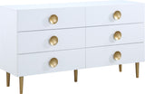 Zayne Engineered Wood Contemporary Dresser with Elegant Gold Accents for Modern Home Décor