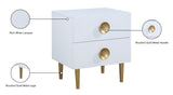Zayne Contemporary Night Stand with Brushed Gold Legs – Elevate Your Modern Décor Effortlessly