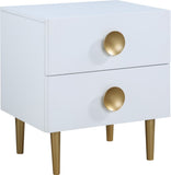 Zayne Contemporary Night Stand with Brushed Gold Legs – Elevate Your Modern Décor Effortlessly