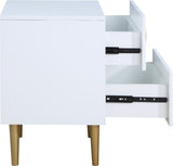 Zayne Contemporary Night Stand with Brushed Gold Legs – Elevate Your Modern Décor Effortlessly