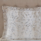 Long Faux Fur 4-Piece Comforter Set, Snow Leopard