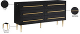 Marisol Black Dresser - Contemporary Elegance with Brushed Gold Accents for Modern Bedrooms