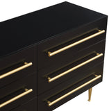 Marisol Black Dresser - Contemporary Elegance with Brushed Gold Accents for Modern Bedrooms