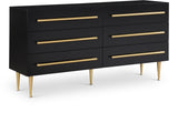Marisol Black Dresser - Contemporary Elegance with Brushed Gold Accents for Modern Bedrooms