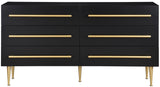 Marisol Black Dresser - Contemporary Elegance with Brushed Gold Accents for Modern Bedrooms