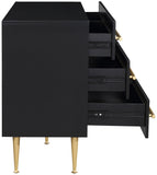 Marisol Black Dresser - Contemporary Elegance with Brushed Gold Accents for Modern Bedrooms