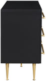 Marisol Black Dresser - Contemporary Elegance with Brushed Gold Accents for Modern Bedrooms