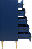 Marisol Contemporary Chest with Rich Black Finish and Stylish Brushed Gold Metal Accents 36"W