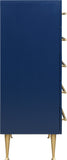 Marisol Contemporary Chest with Rich Black Finish and Stylish Brushed Gold Metal Accents 36"W