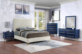 Marisol Contemporary Chest with Rich Black Finish and Stylish Brushed Gold Metal Accents 36"W
