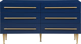 Marisol Contemporary Dresser with Rich Black Finish and Brushed Gold Legs for Modern Elegance
