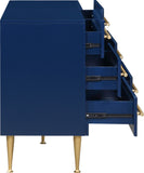 Marisol Contemporary Dresser with Rich Black Finish and Brushed Gold Legs for Modern Elegance