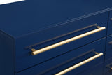 Marisol Contemporary Dresser with Rich Black Finish and Brushed Gold Legs for Modern Elegance