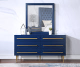 Marisol Contemporary Mirror with Rich Black Finish and Brushed Gold Accents for Modern Décor