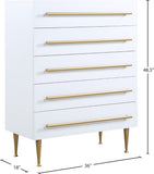 Marisol Contemporary Chest with Rich Black Finish and Stylish Brushed Gold Metal Accents 36"W