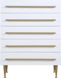 Marisol Contemporary Chest with Rich Black Finish and Stylish Brushed Gold Metal Accents 36"W