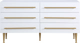 Marisol Contemporary Dresser with Rich Black Finish and Brushed Gold Legs for Modern Elegance