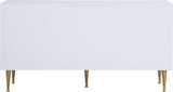 Marisol Contemporary Dresser with Rich Black Finish and Brushed Gold Legs for Modern Elegance