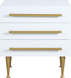 Marisol Contemporary Night Stand with Rich Black Finish and Stylish Brushed Gold Metal Accents