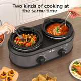 Dual Slow Cooker with 2 Removable Ceramic Pots