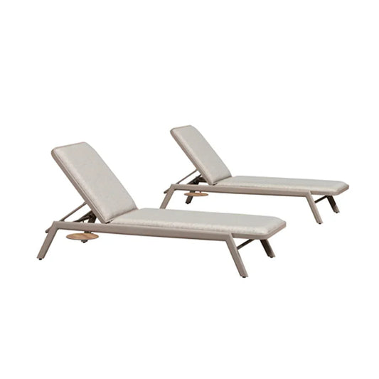 PURPLE LEAF Patio Chaise Lounge with Cushion Aluminum Tanning Chair Lounge Adjustable Reclining Set