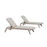 PURPLE LEAF Patio Chaise Lounge with Cushion Aluminum Tanning Chair Lounge Adjustable Reclining Set