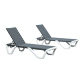 PURPLE LEAF Patio Chaise Lounge Plastic Pool Outdoor Lounge Chair with Aluminum Frame Stackable Patio Tanning Chairs for Poolside Sunbathing Beach Deck Yard