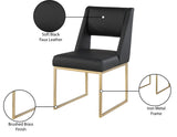 Jayce Contemporary Dining Chair Set - Stylish Comfort with Brushed Brass Base for Modern Homes
