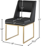 Jayce Contemporary Dining Chair Set - Stylish Comfort with Brushed Brass Base for Modern Homes