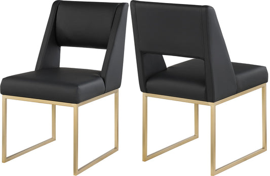 Jayce Contemporary Dining Chair Set - Stylish Comfort with Brushed Brass Base for Modern Homes