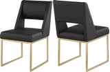 Jayce Contemporary Dining Chair Set - Stylish Comfort with Brushed Brass Base for Modern Homes