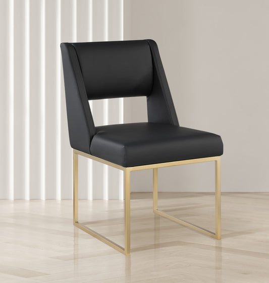 Jayce Contemporary Dining Chair Set - Stylish Comfort with Brushed Brass Base for Modern Homes
