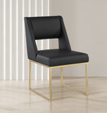 Jayce Contemporary Dining Chair Set - Stylish Comfort with Brushed Brass Base for Modern Homes