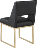 Jayce Contemporary Dining Chair Set - Stylish Comfort with Brushed Brass Base for Modern Homes