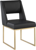 Jayce Contemporary Dining Chair Set - Stylish Comfort with Brushed Brass Base for Modern Homes