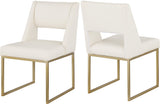 Jayce Contemporary Dining Chair Set - Stylish Comfort with Brushed Brass Base for Modern Homes