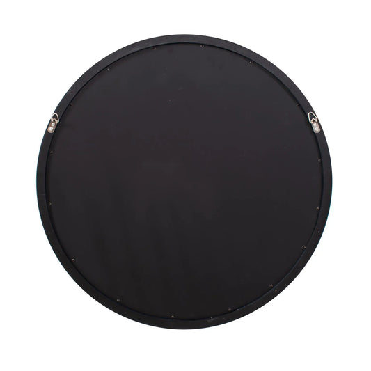 Varsha Round Oversized Beaded Mirror in Glossy Hunter Green