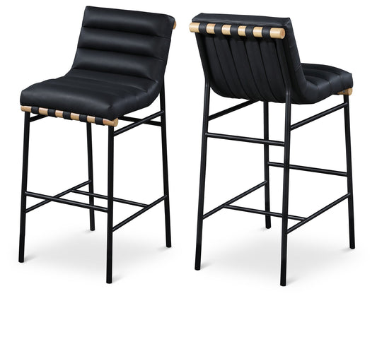 Burke Bar Stool - Stylish Contemporary Counter Stool with Soft Upholstery and Sturdy Metal Frame