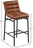 Burke Bar Stool - Stylish Contemporary Counter Stool with Soft Upholstery and Sturdy Metal Frame