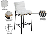 Burke Bar Stool - Stylish Contemporary Counter Stool with Soft Upholstery and Sturdy Metal Frame