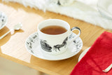 Santa Carriage Bone China Tea Cup & Saucer, 8oz
